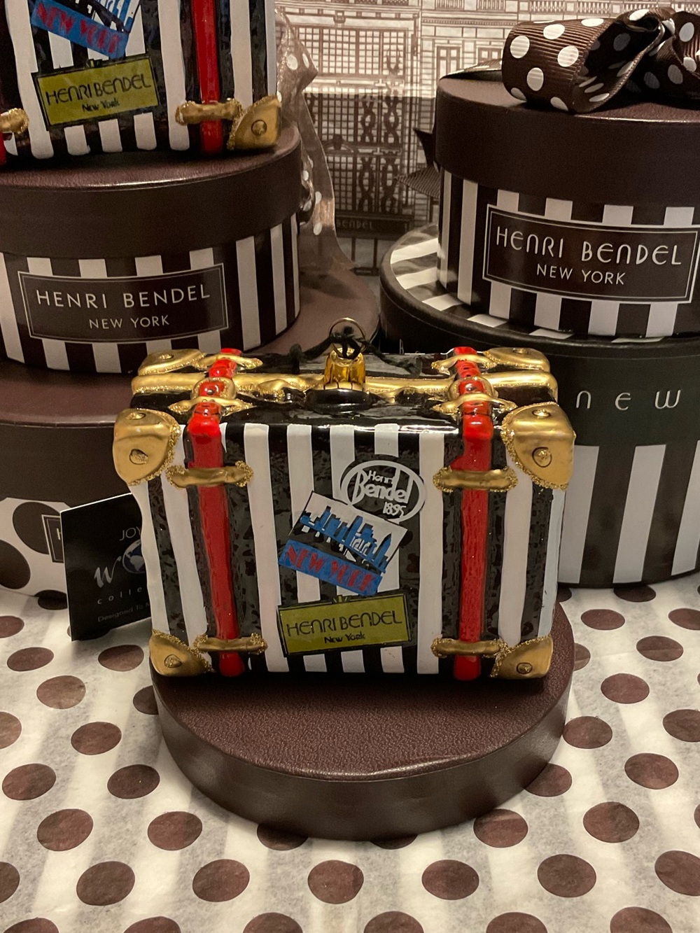 Unicorn Find - Henri Bendel Steamer Trunk Glass Ornament in Original Box